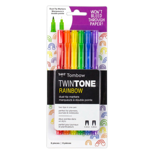 C. Tombow TwinTone Marker 6/pk - Rainbow
