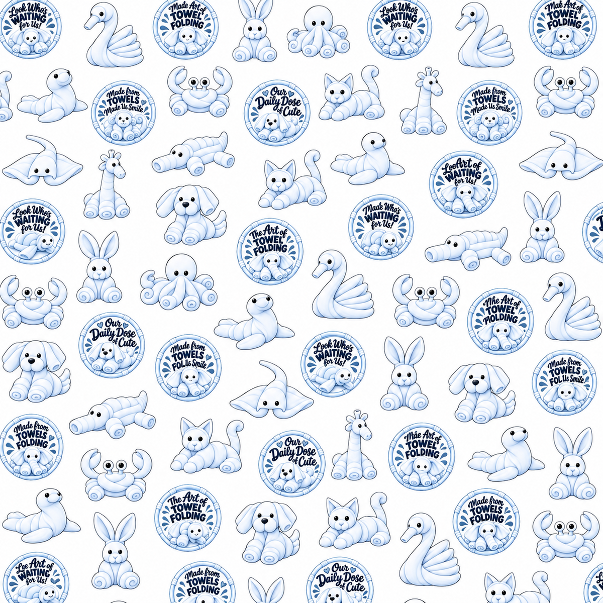 Towel Animals Scrapbook Paper