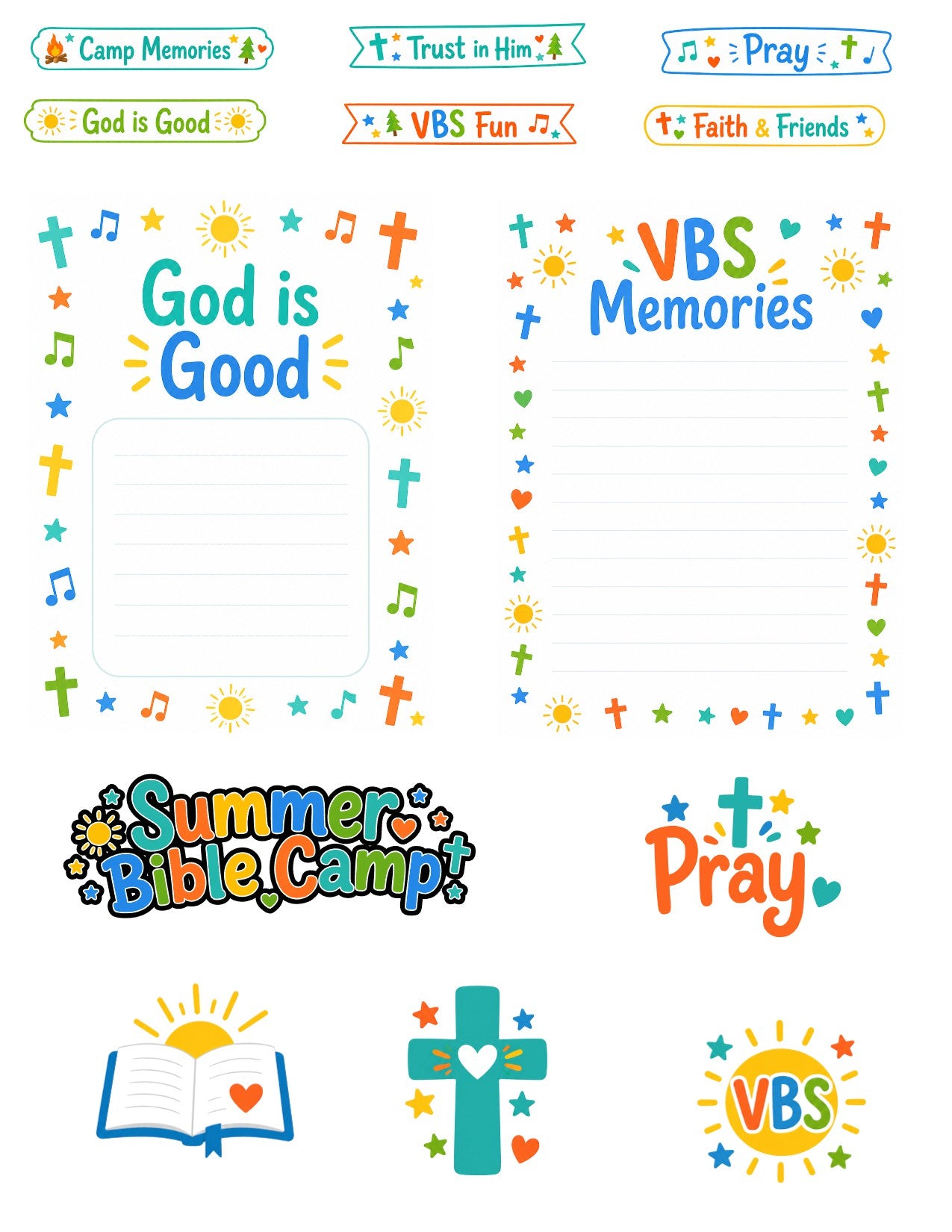 Vacation Bible School Scrapbook Paper