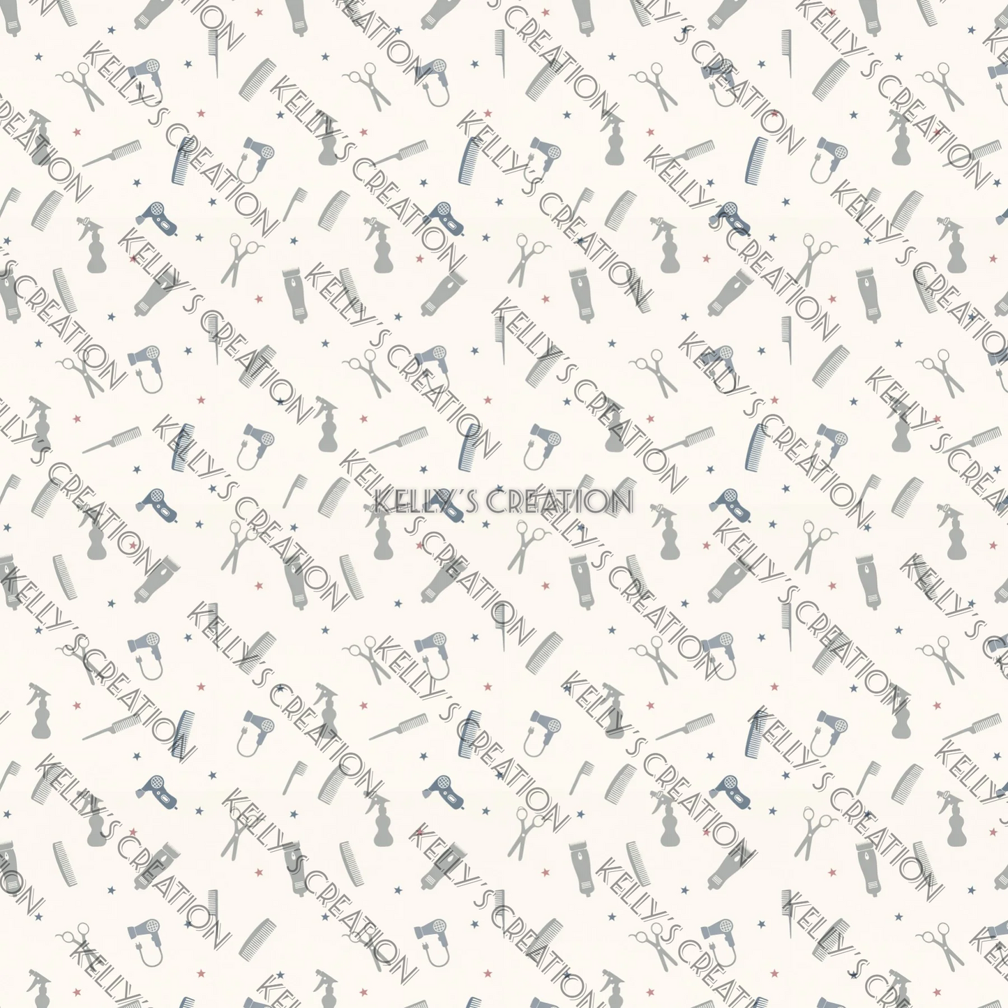 Watermarked - Hair Cut / Barber Scrapbook Paper