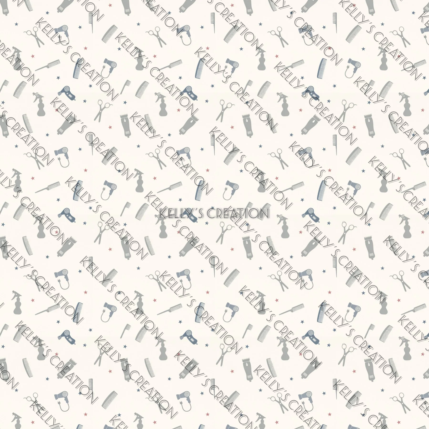 Watermarked - Hair Cut / Barber Scrapbook Paper