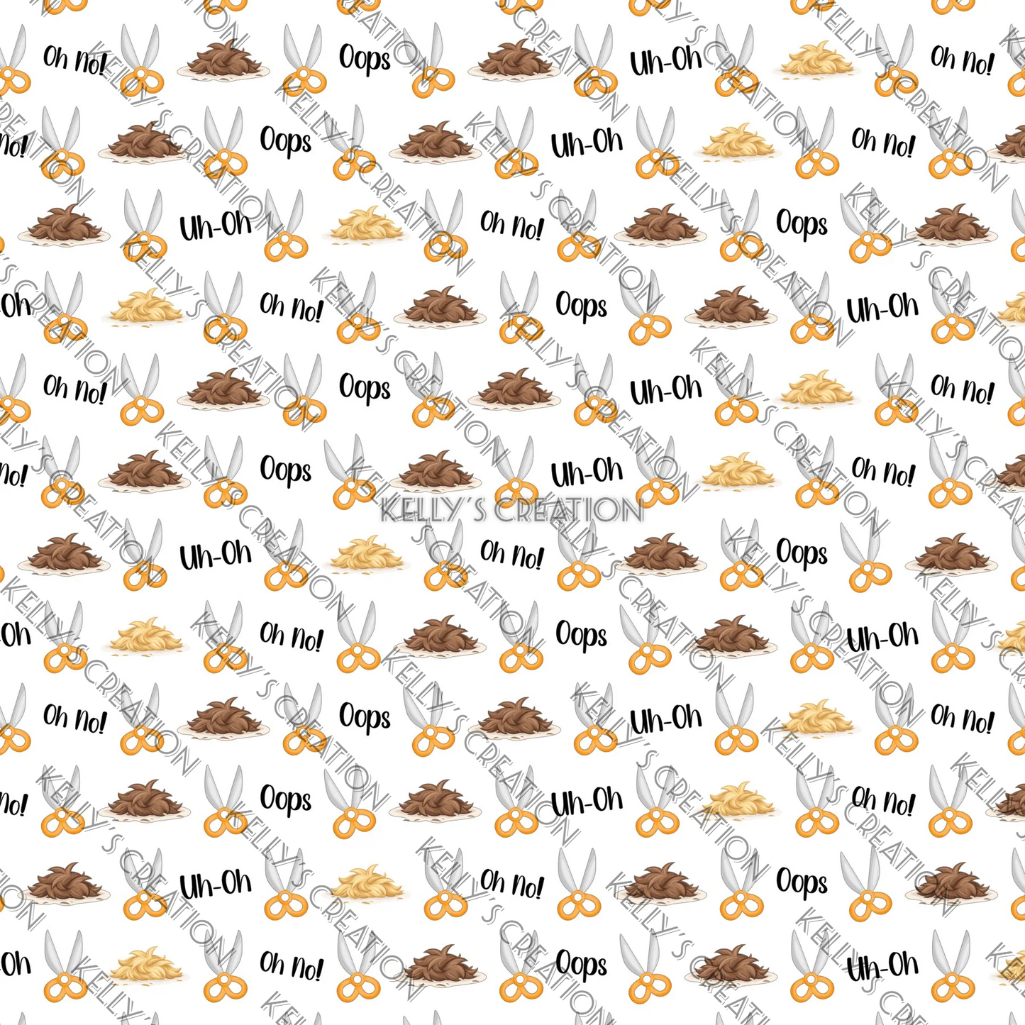 Watermarked - Hair Cut / Barber Scrapbook Paper