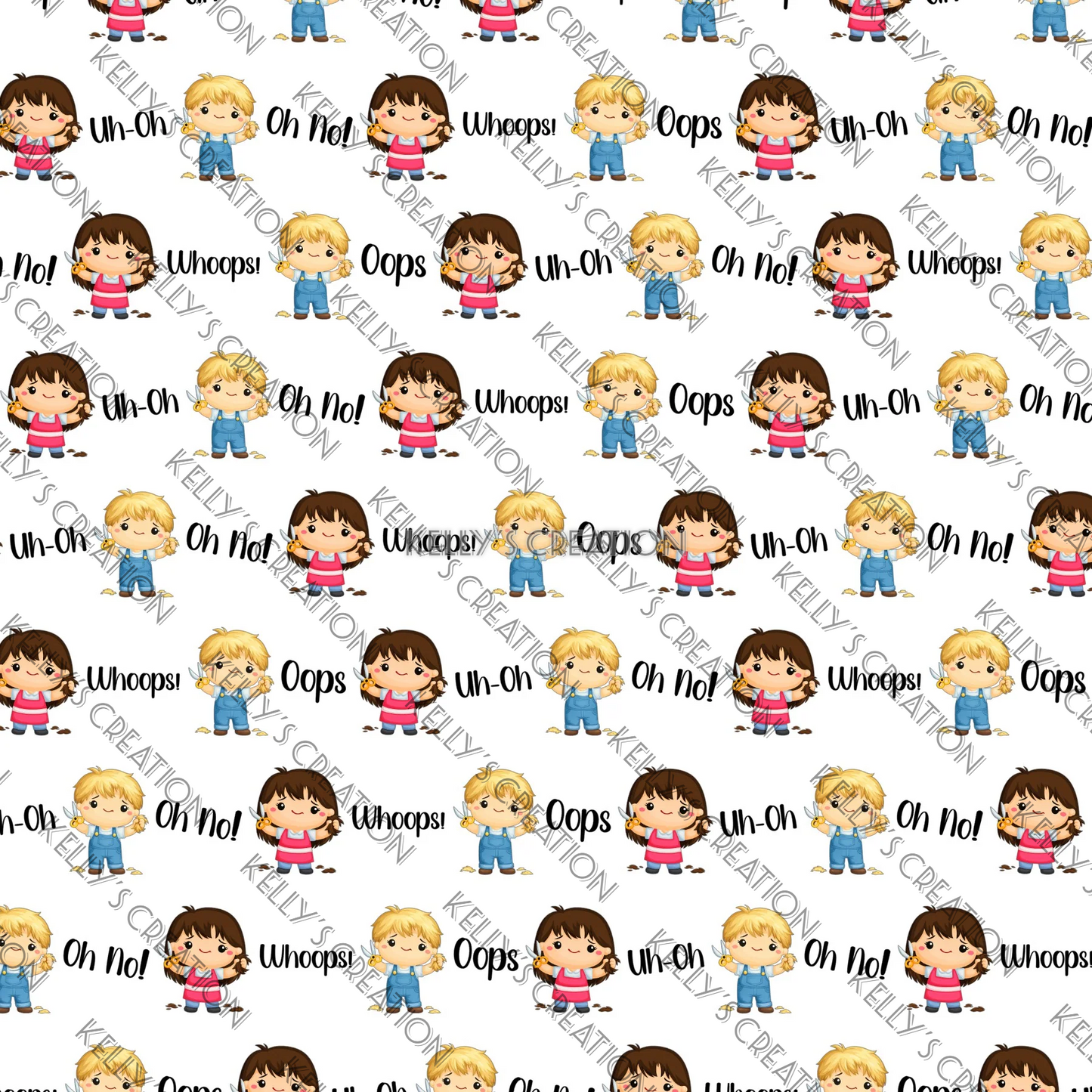 Watermarked - Hair Cut / Barber Scrapbook Paper