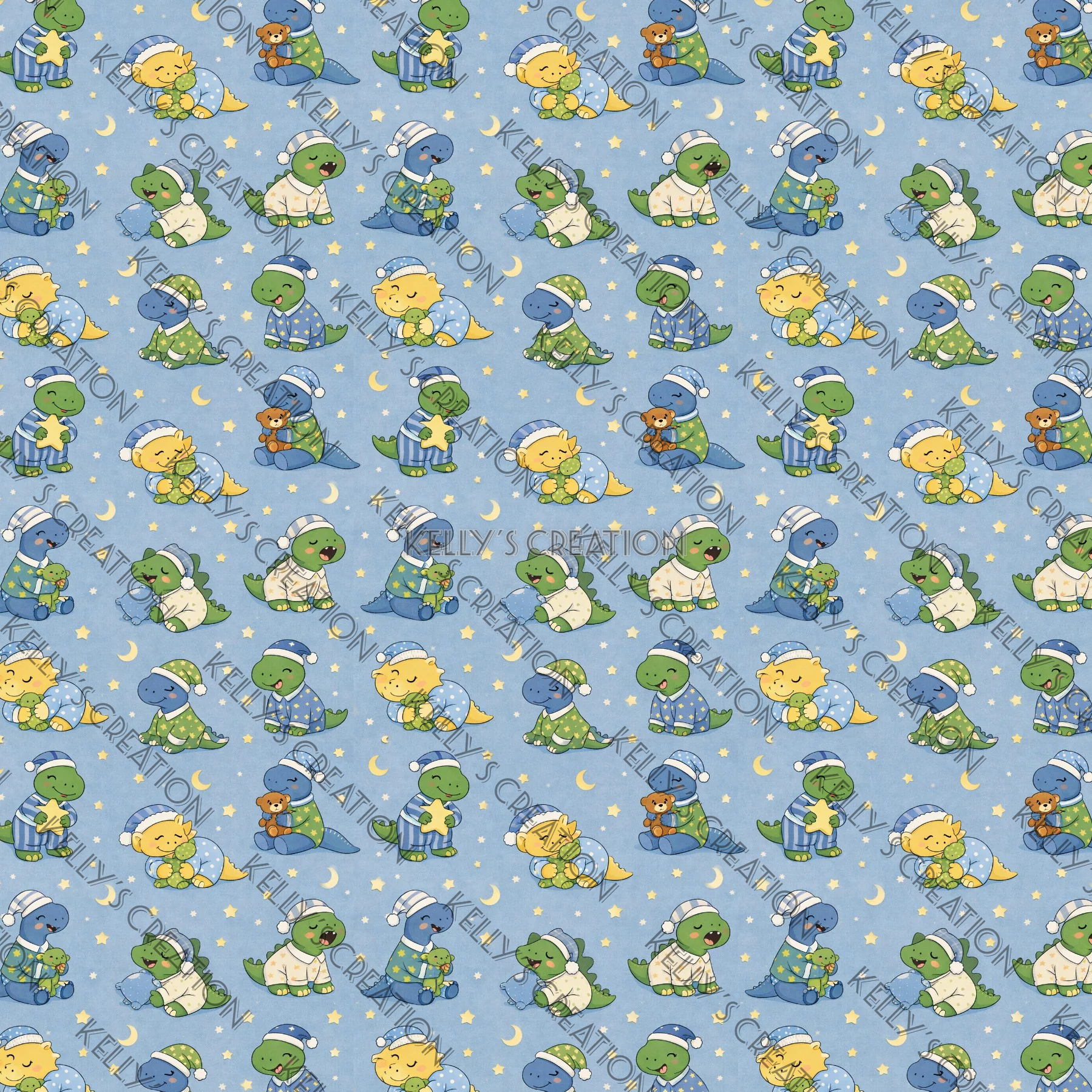 Watermarked - Dino Dreams Scrapbook Paper