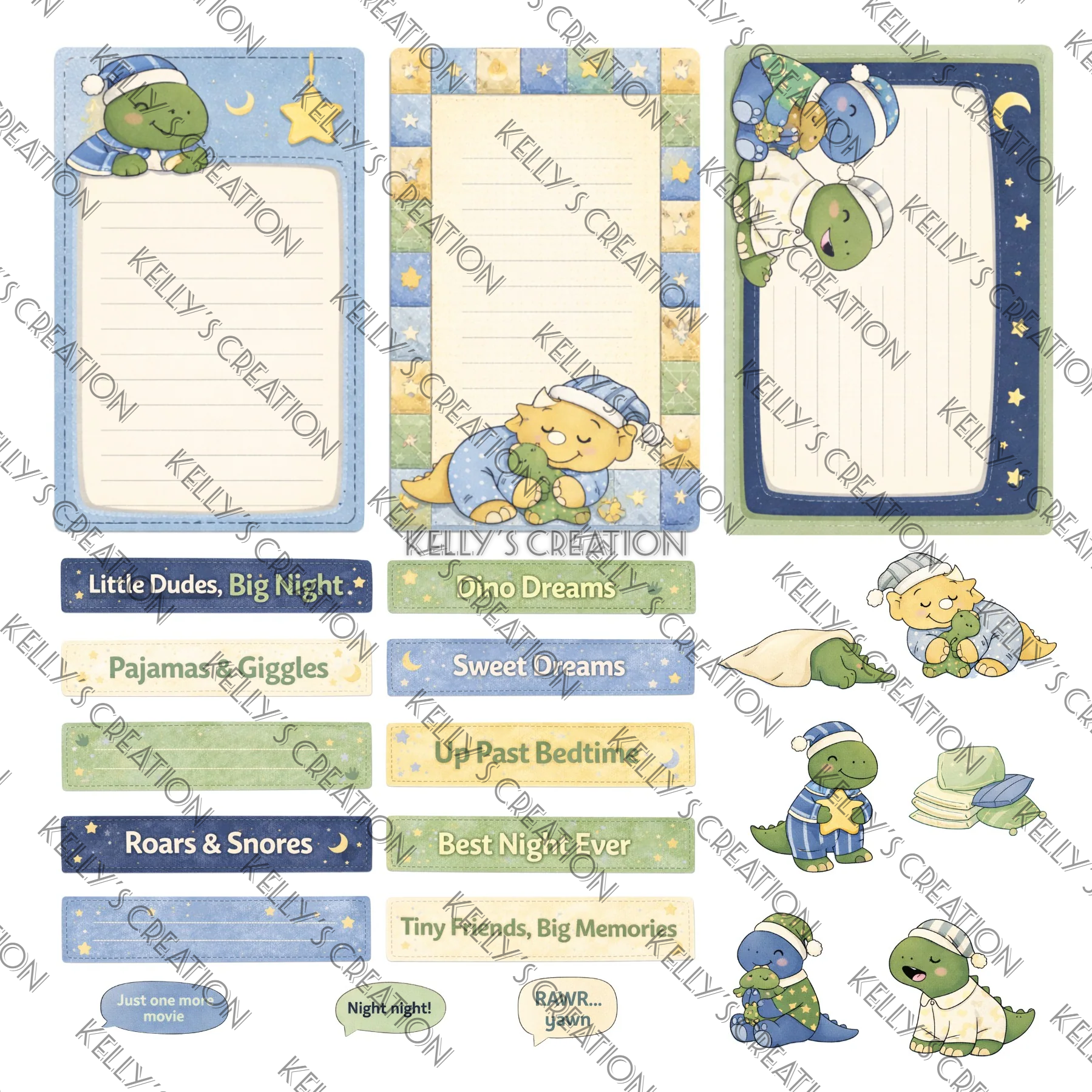 Watermarked - Dino Dreams Scrapbook Paper