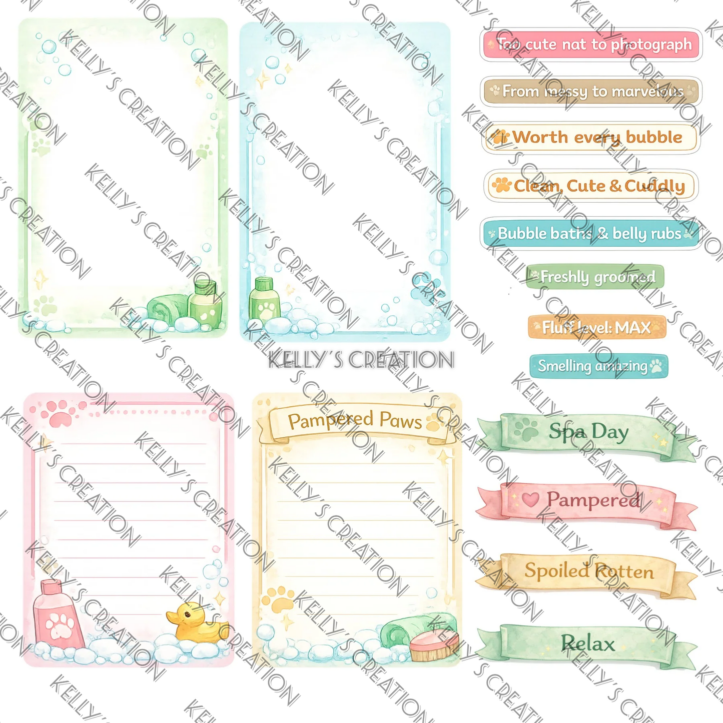 Watermarked - Pet Spa Day Scrapbook Paper