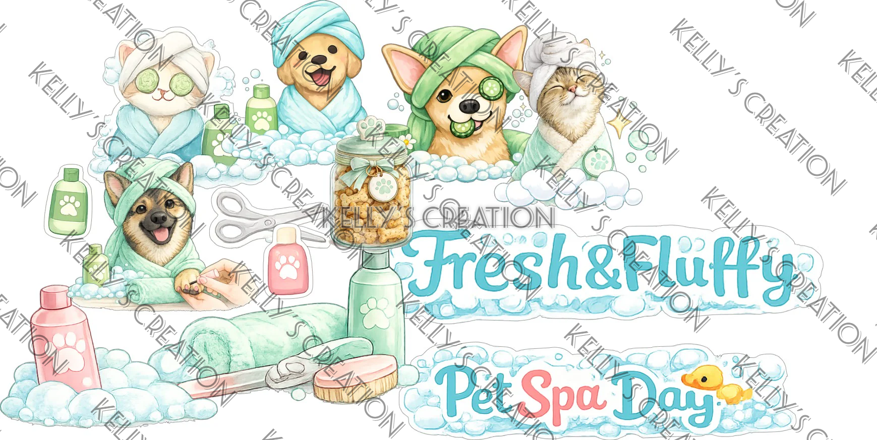 Watermarked - Pet Spa Day Scrapbook Paper