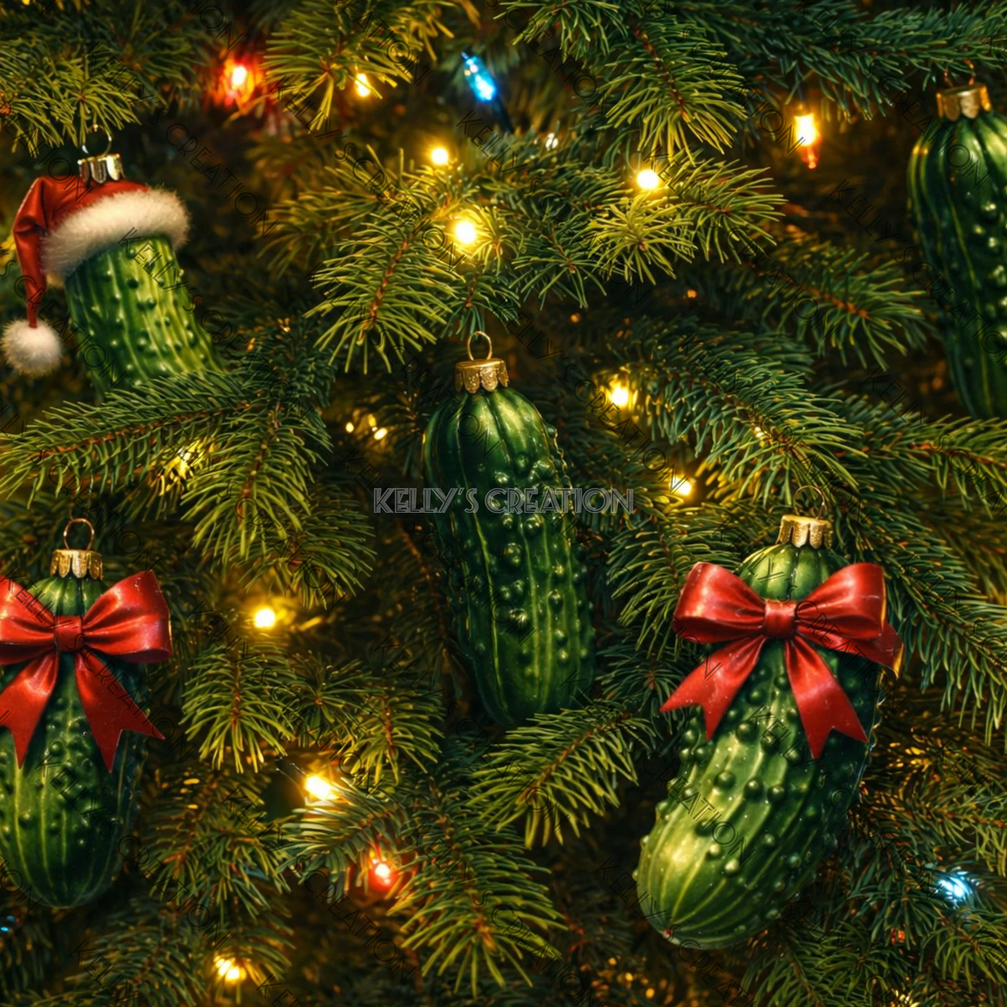 Watermarked - Pickle Christmas Scrapbook Paper