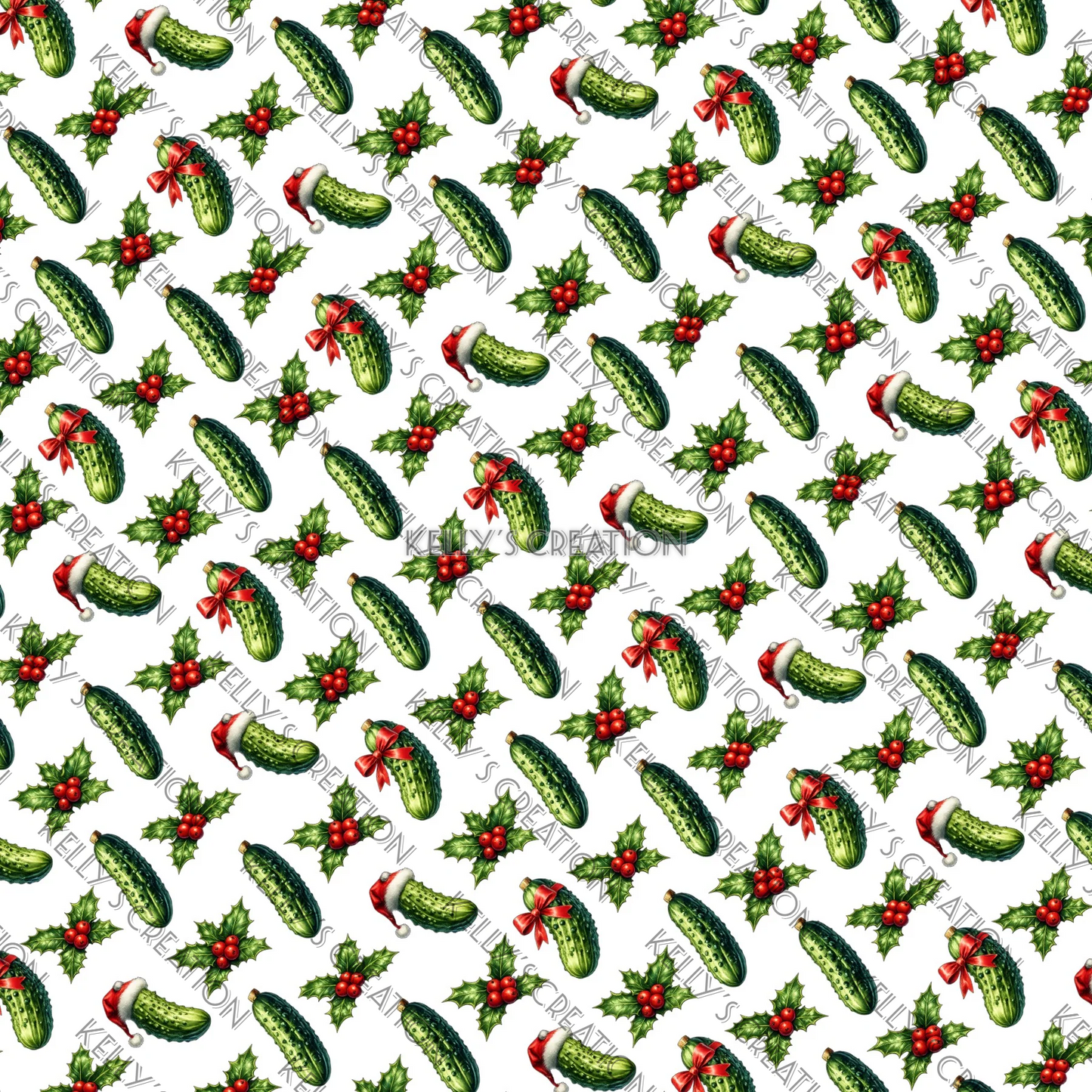 Watermarked - Pickle Christmas Scrapbook Paper