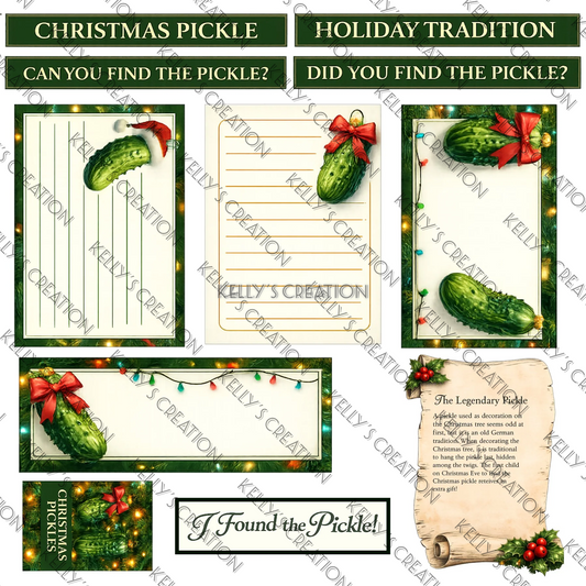 Watermarked - Pickle Christmas Scrapbook Paper
