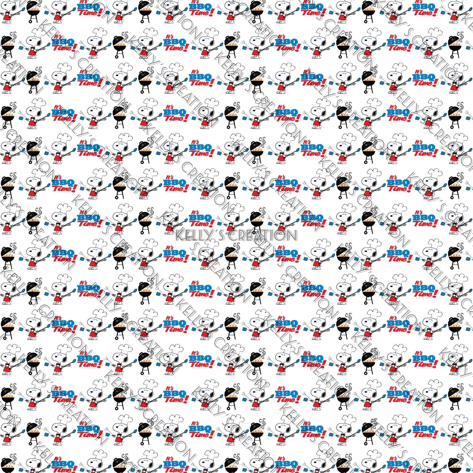 Watermarked - Snoopy BBQ Scrapbook paper