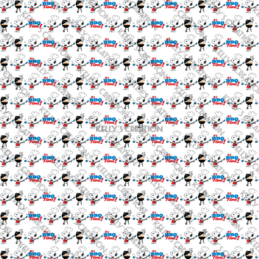 Watermarked - Snoopy BBQ Scrapbook paper