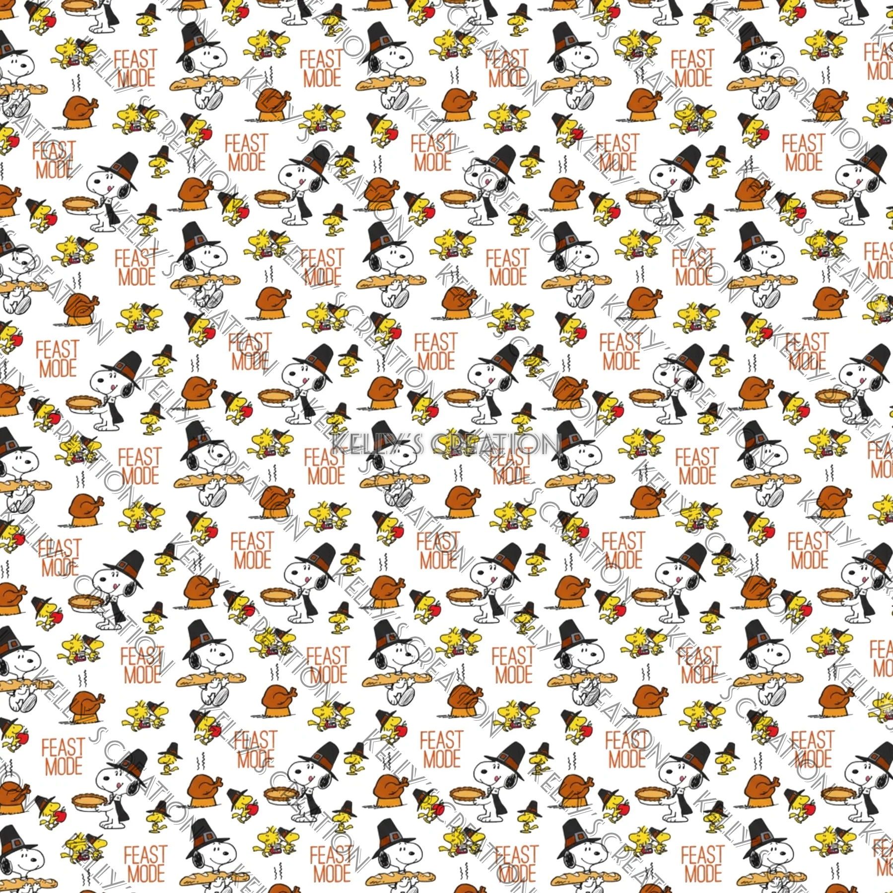 Watermarked - A Snoopy Thanksgiving Scrapbook Paper