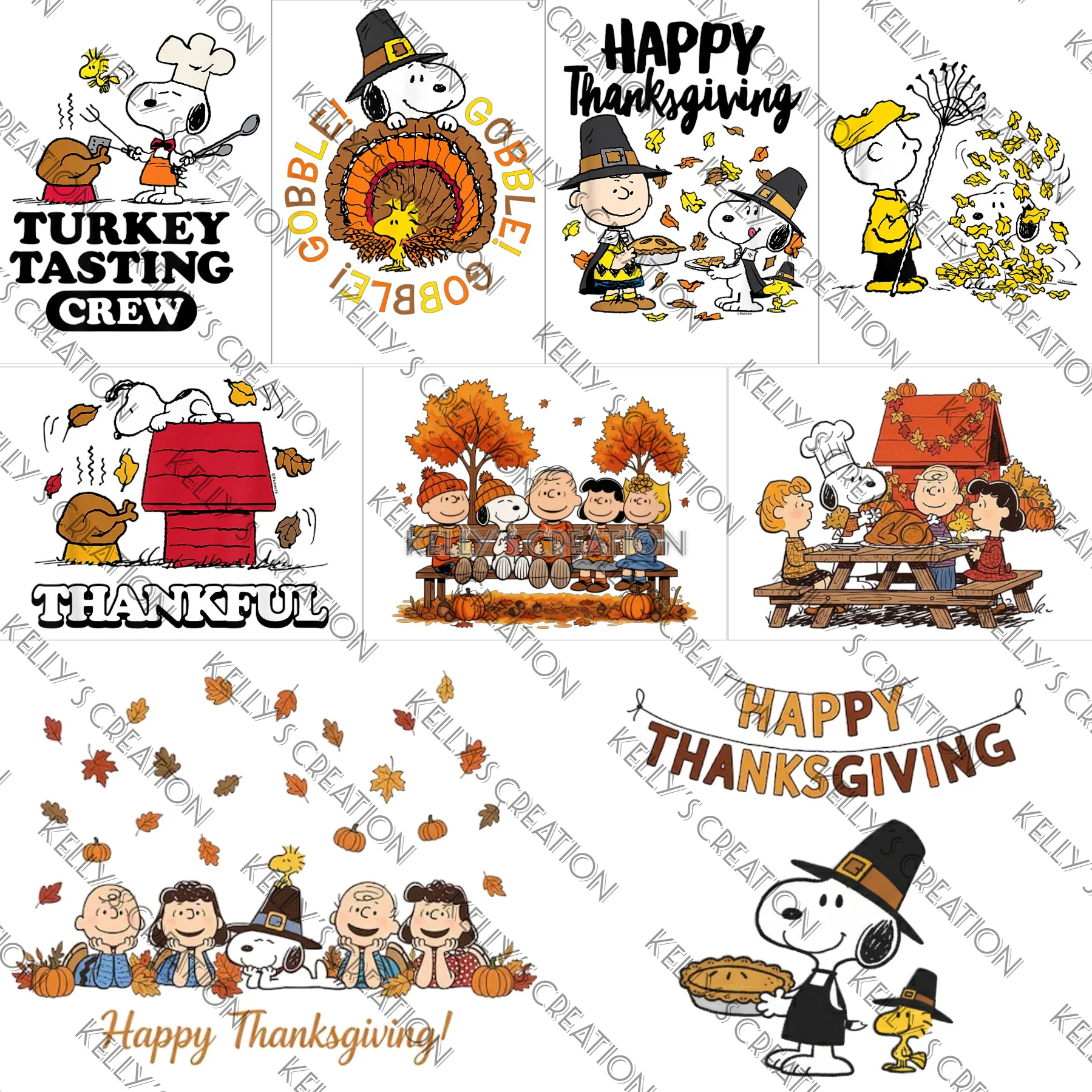 Watermarked - A Snoopy Thanksgiving Scrapbook Paper