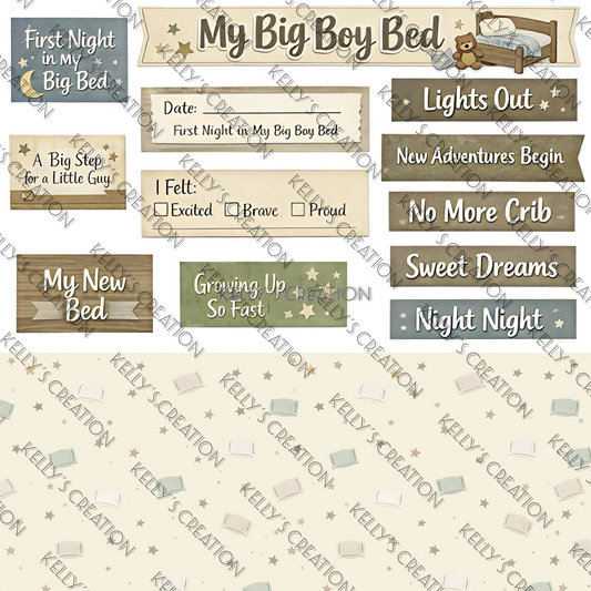 Watermarked - Big Boy Bed Scrapbook page
