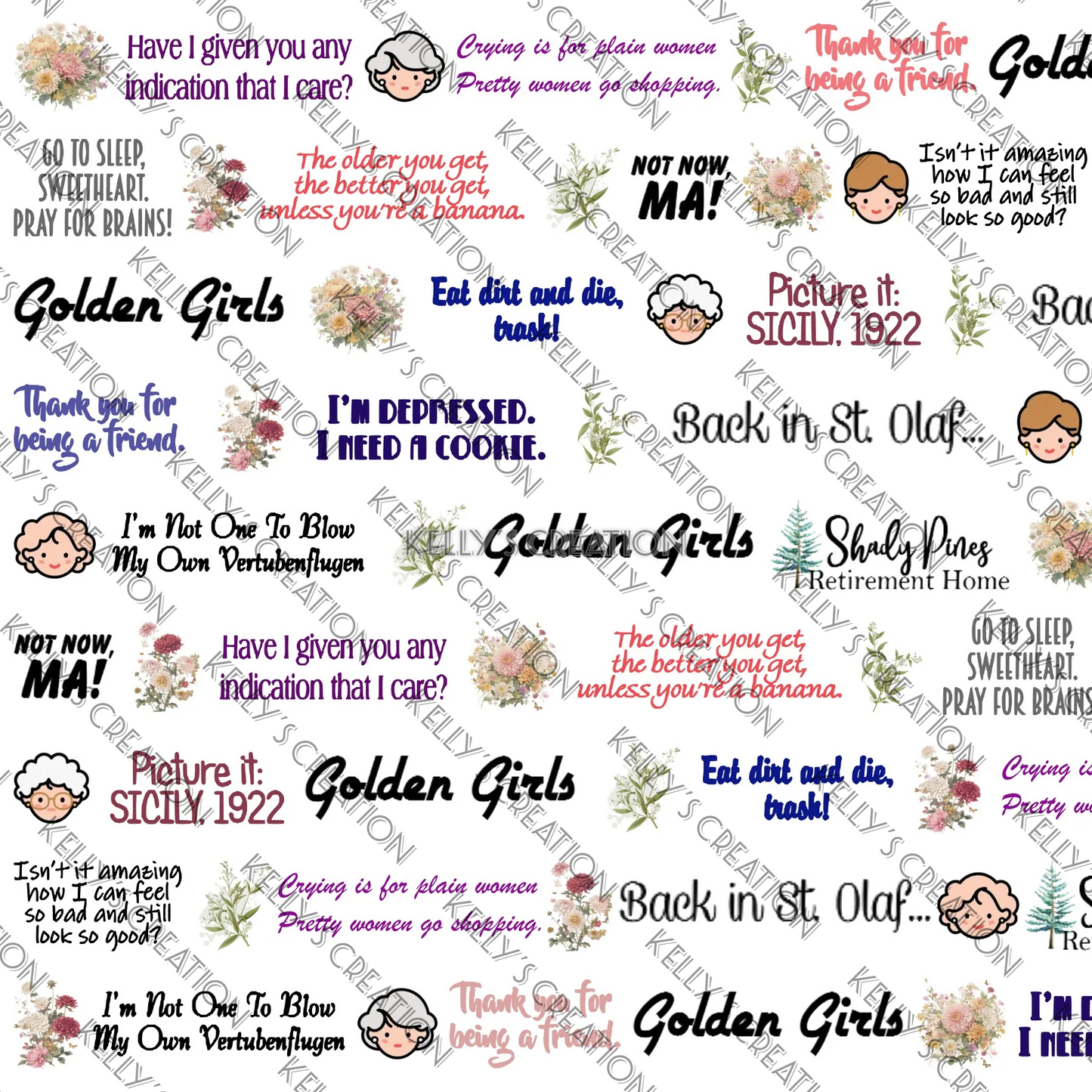 Watermarked - Golden Girls tv show Scrapbook paper