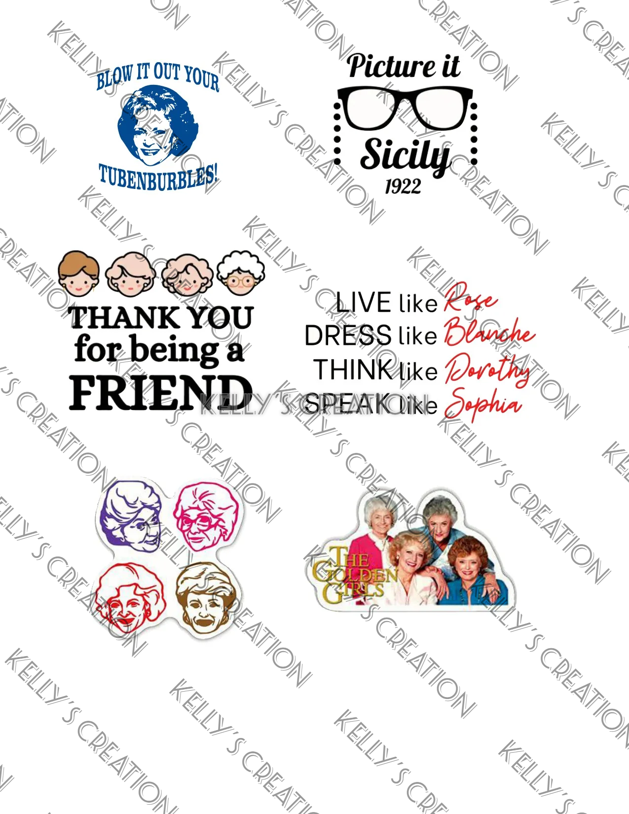 Watermarked - Golden Girls tv show Scrapbook paper