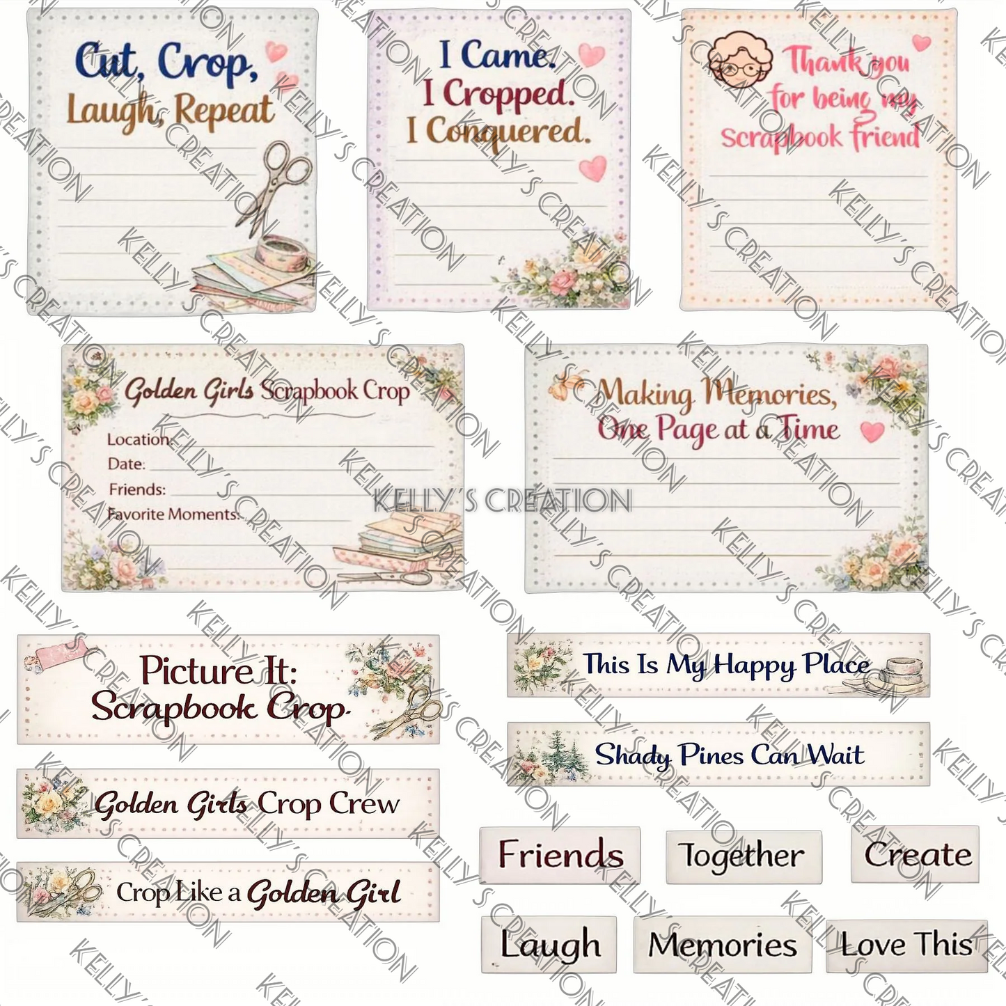 Watermarked - Golden Girls tv show Scrapbook paper