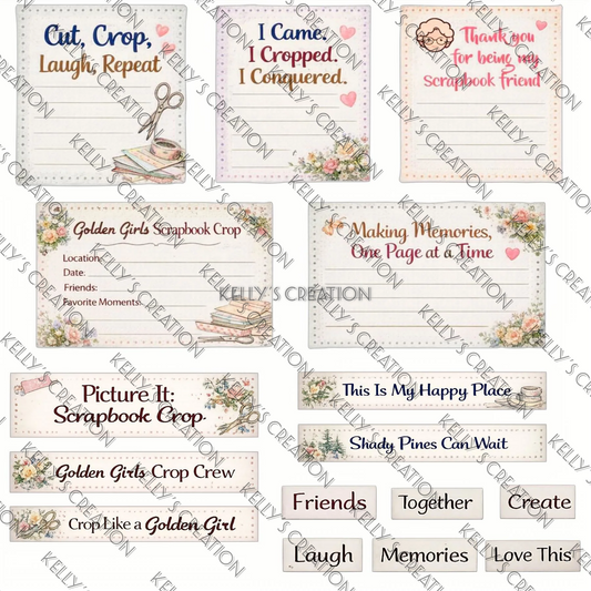 Watermarked - Golden Girls tv show Scrapbook paper