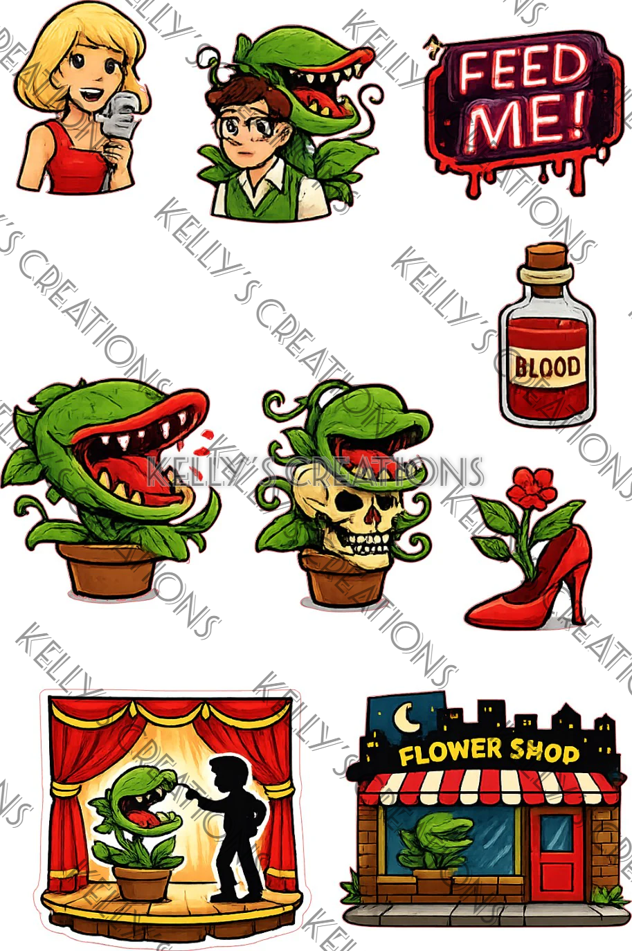 Watermarked - Little Shop of Horrors Musical Scrapbook Paper