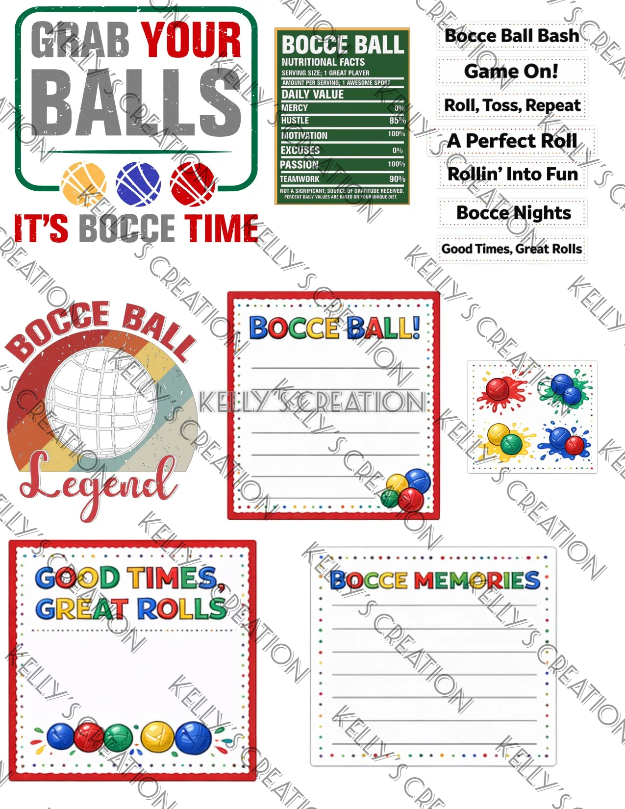 Watermarked - Bocce Ball Scrapbook Paper