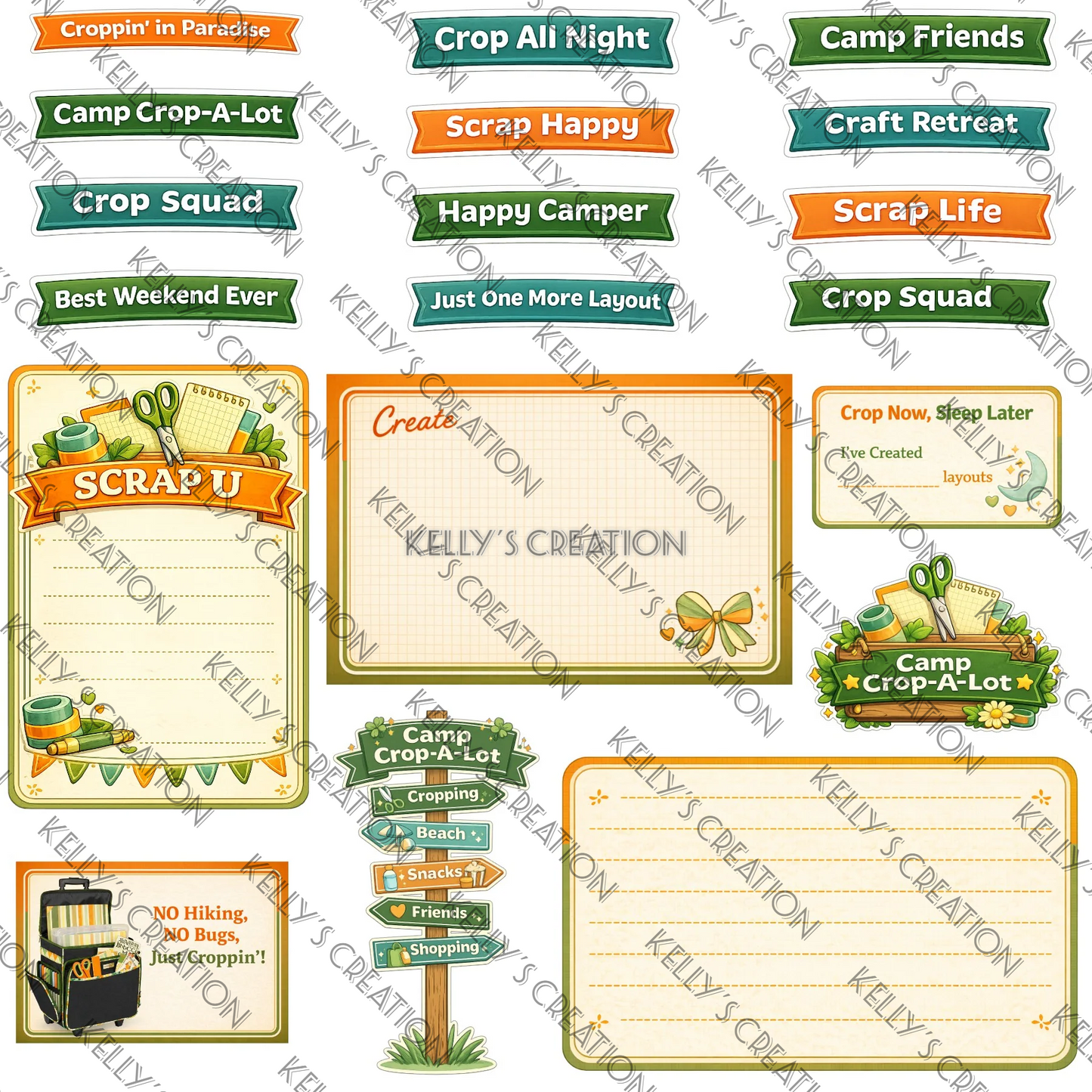 Watermarked - Camp Crop-A-Lot Scrapbook Paper