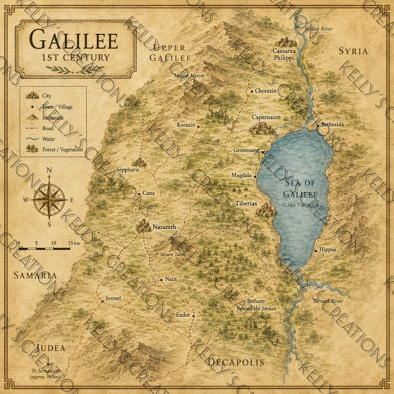 Watermarked - Biblical Lands Scrapbook Paper