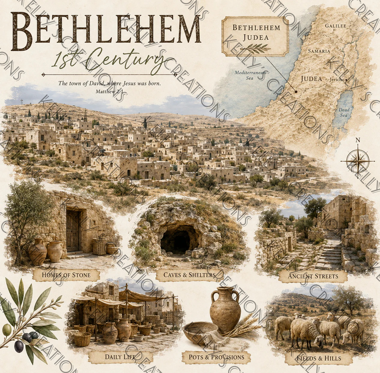 Watermarked - Biblical Lands Scrapbook Paper