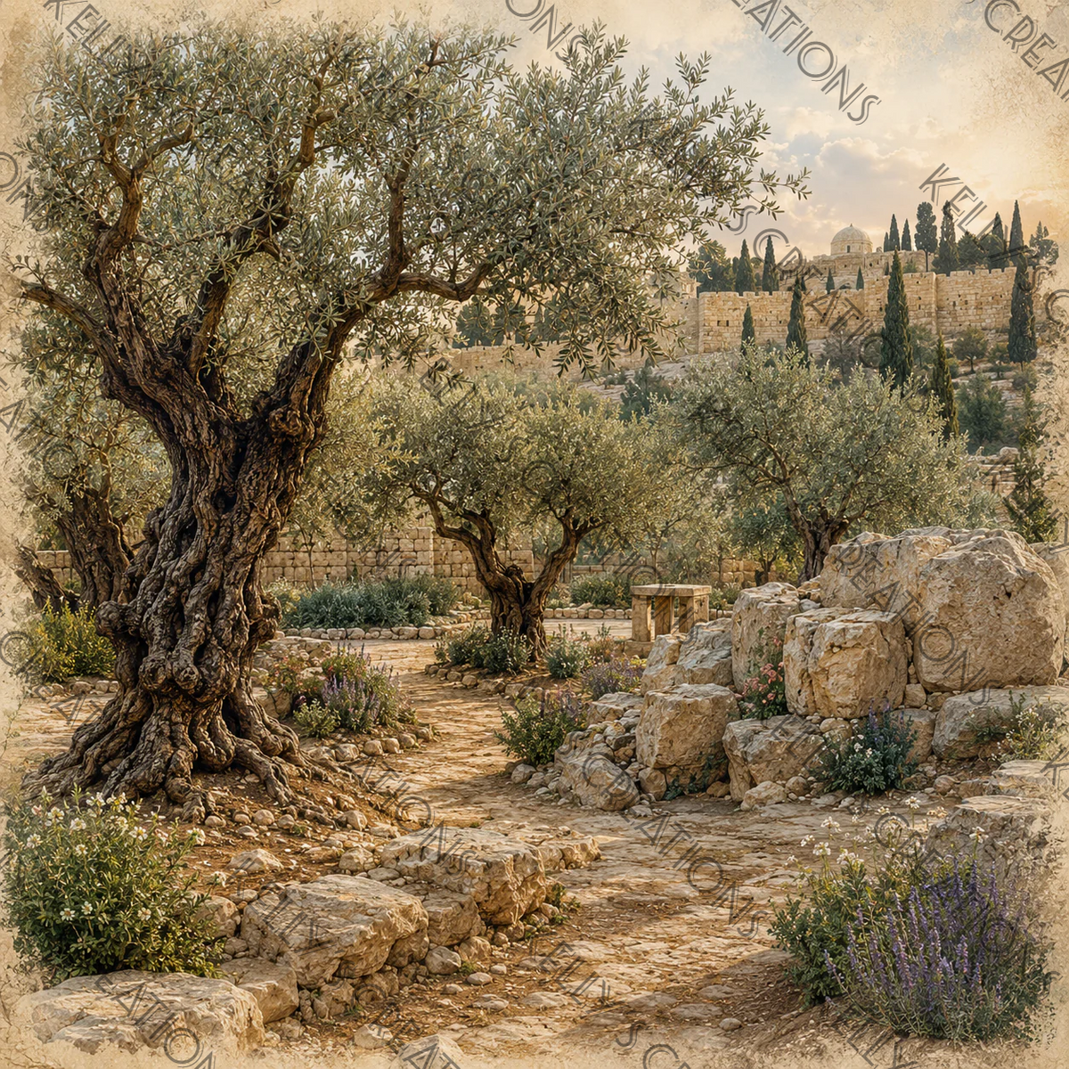 Watermarked - Biblical Lands Scrapbook Paper