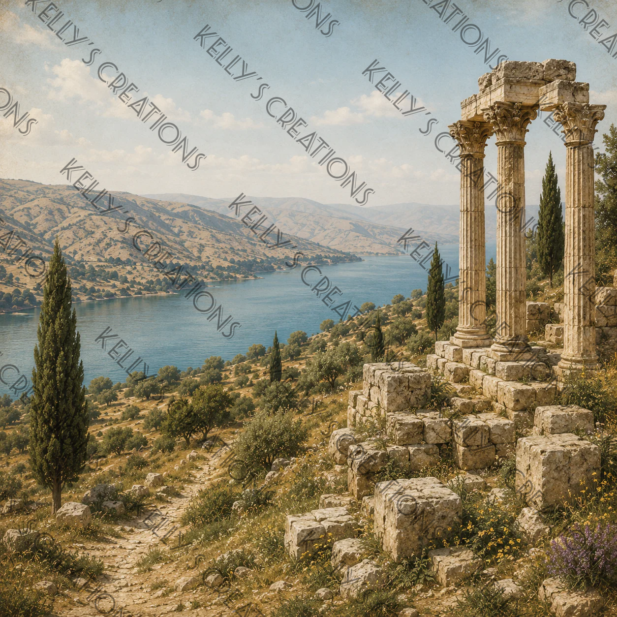 Watermarked - Biblical Lands Scrapbook Paper