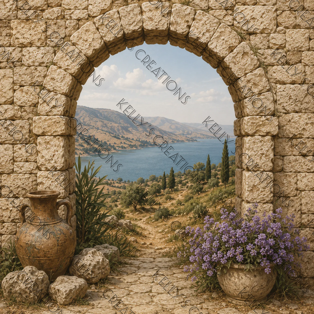Watermarked - Biblical Lands Scrapbook Paper