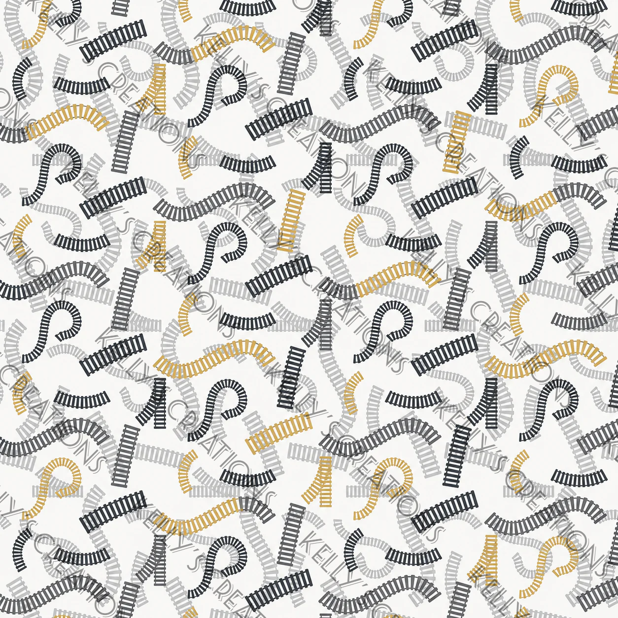 Watermarked - Big Boy Train Scrapbook Paper