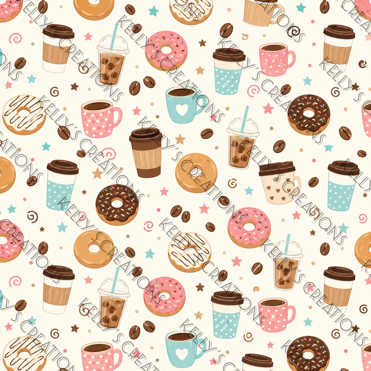 Watermarked - Coffee Scrapbook Paper