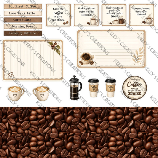 Watermarked - Coffee Scrapbook Paper