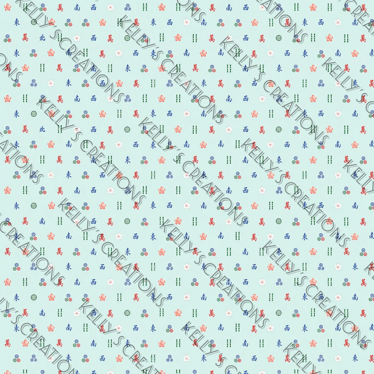 Watermarked - Mahjong Scrapbook Paper