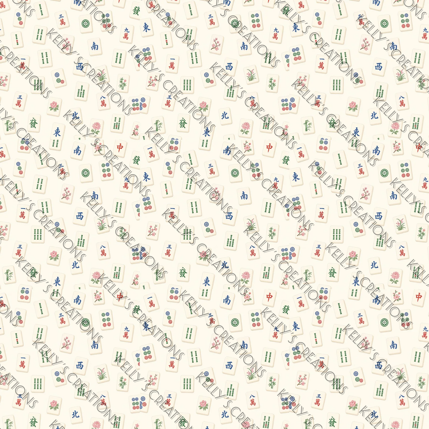 Watermarked - Mahjong Scrapbook Paper