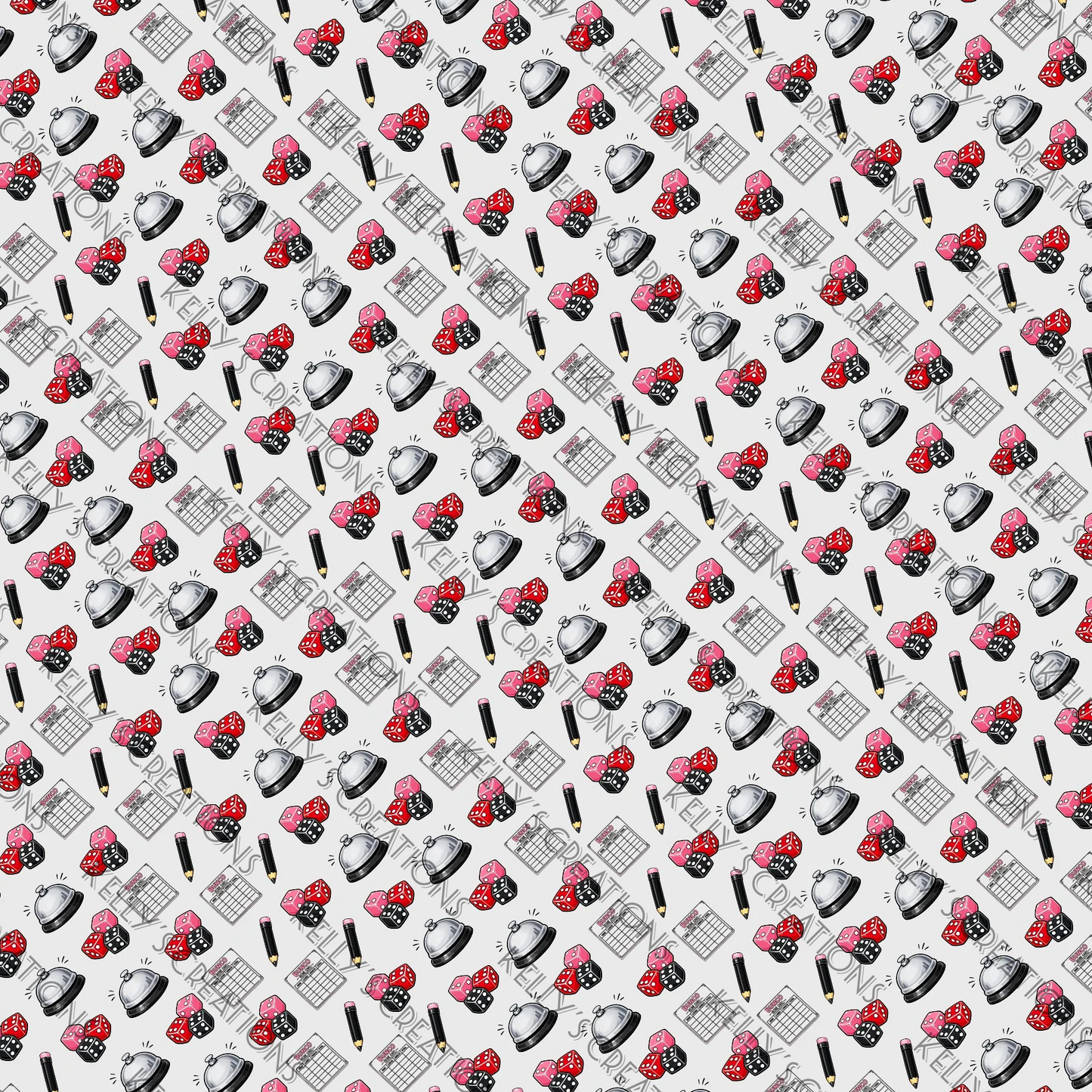 Watermarked - Bunco Game Scrapbook Paper