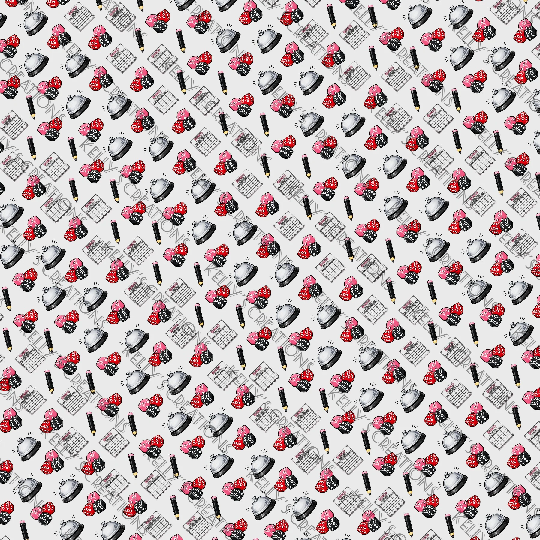 Watermarked - Bunco Game Scrapbook Paper
