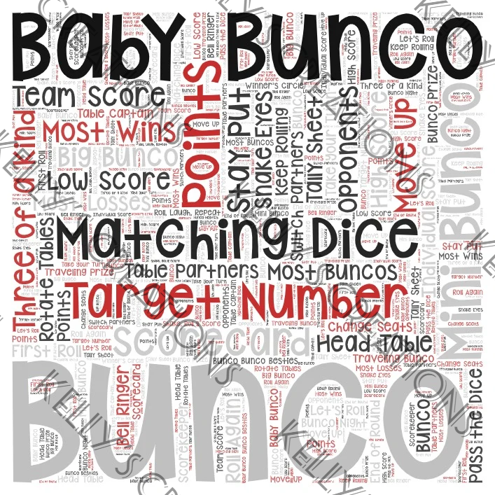 Watermarked - Bunco Game Scrapbook Paper