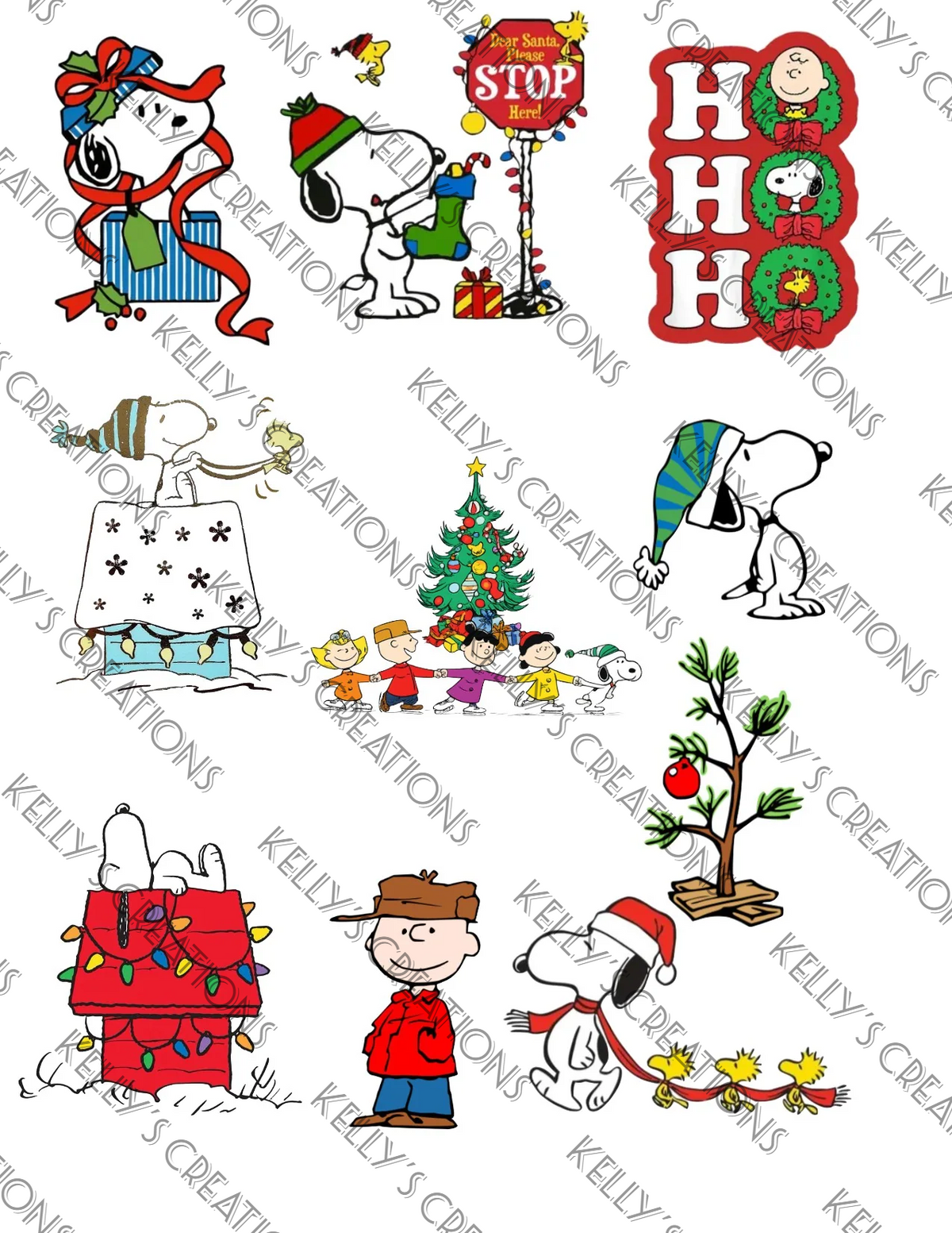 Watermarked - Snoopy Christmas Scrapbook Paper