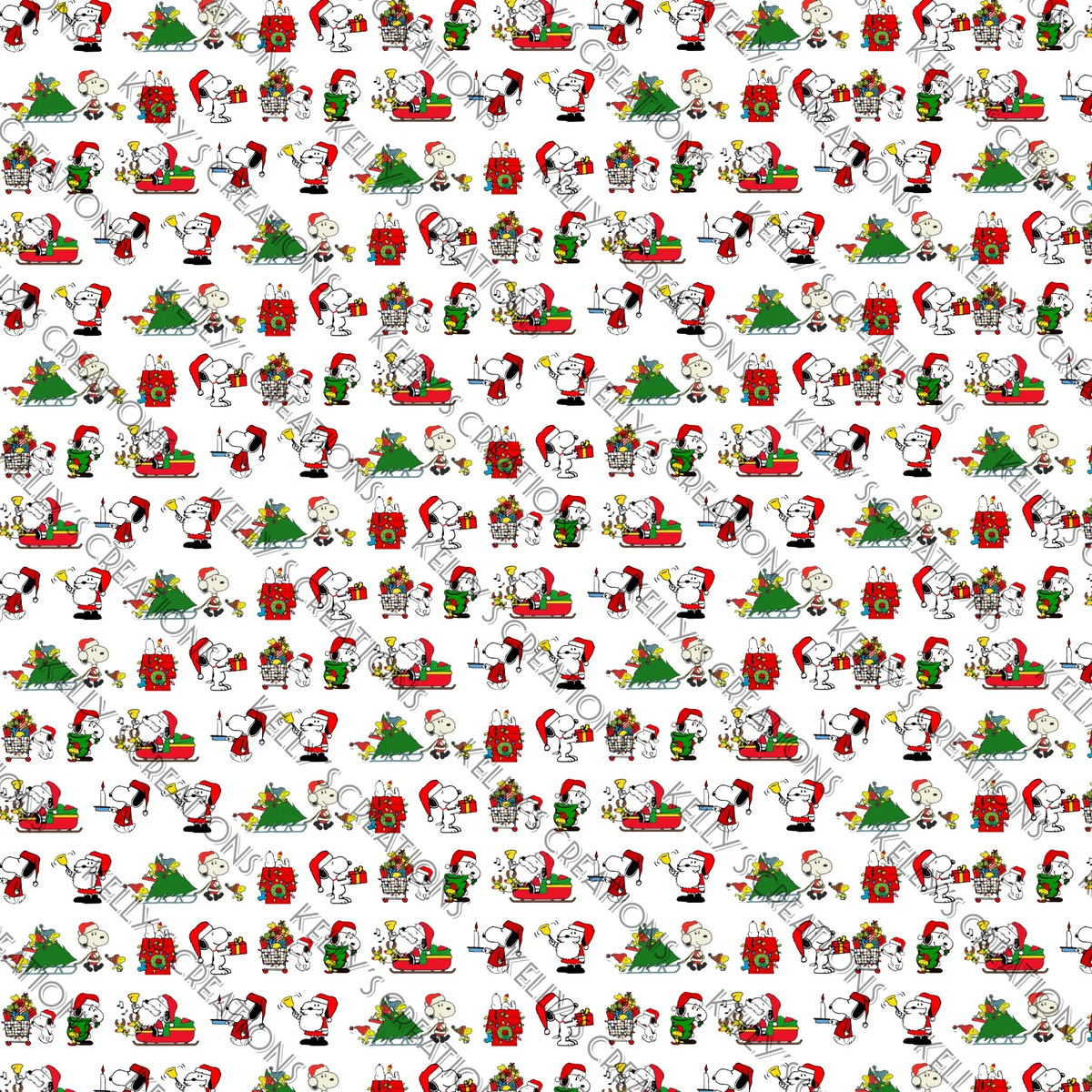Watermarked - Snoopy Christmas Scrapbook Paper