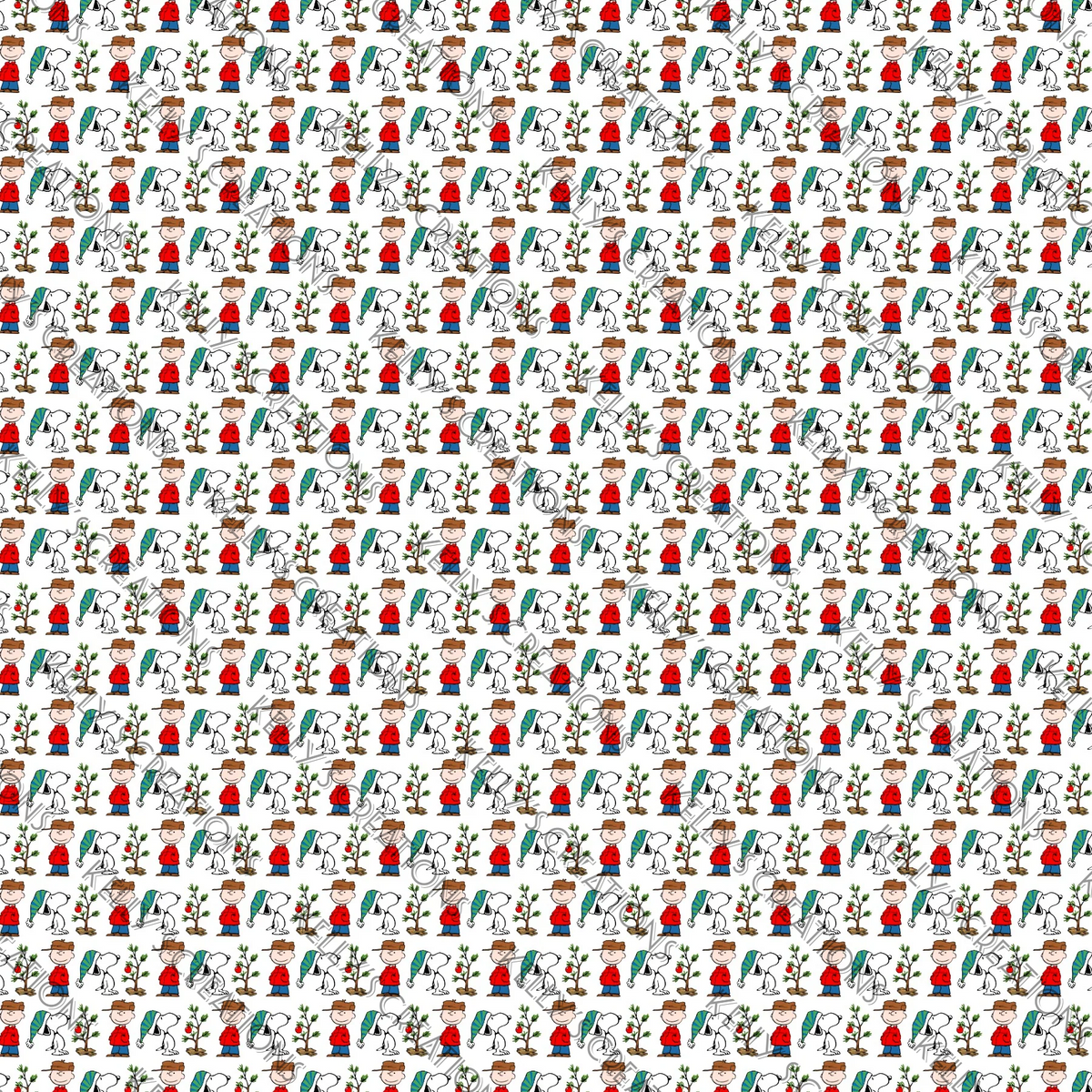 Watermarked - Snoopy Christmas Scrapbook Paper