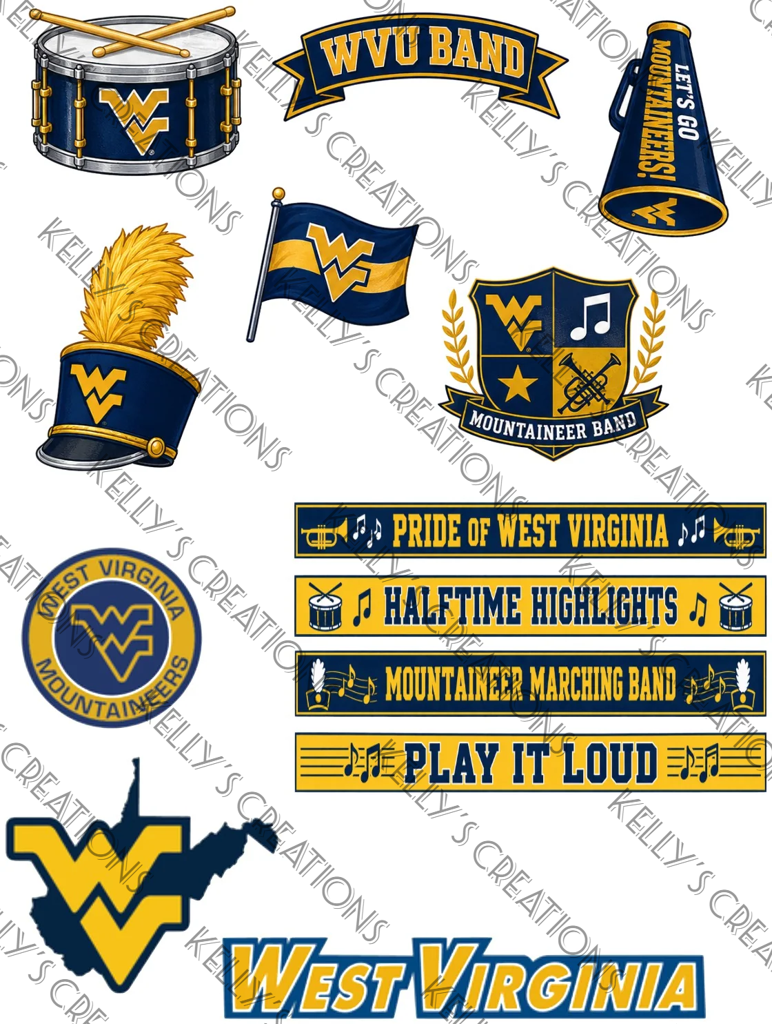 Watermarked - WVU Scrapbook Paper